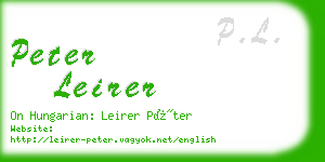 peter leirer business card